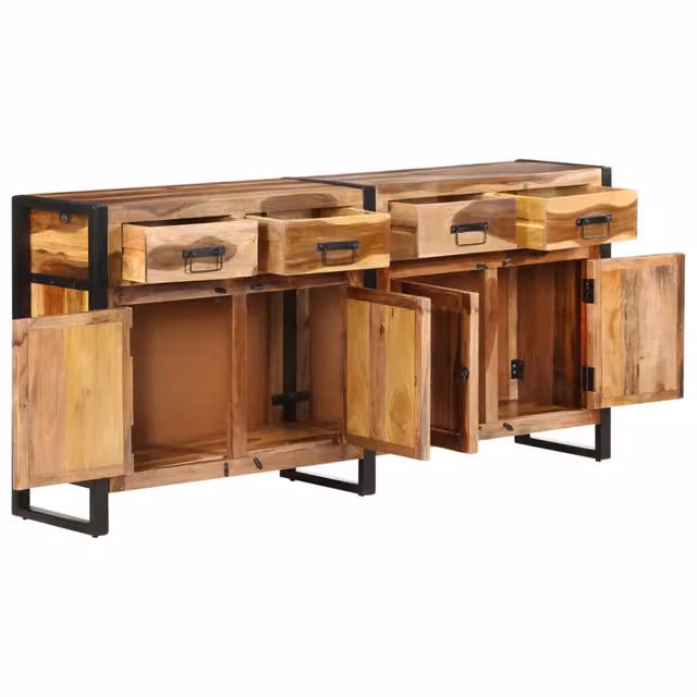 Credenza 172x35x80 cm in Legno di Acacia con Finitura Ambra 321698