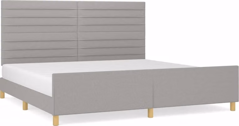 Giroletto senza Materasso Grigio Chiaro 200x200 cm Tessuto