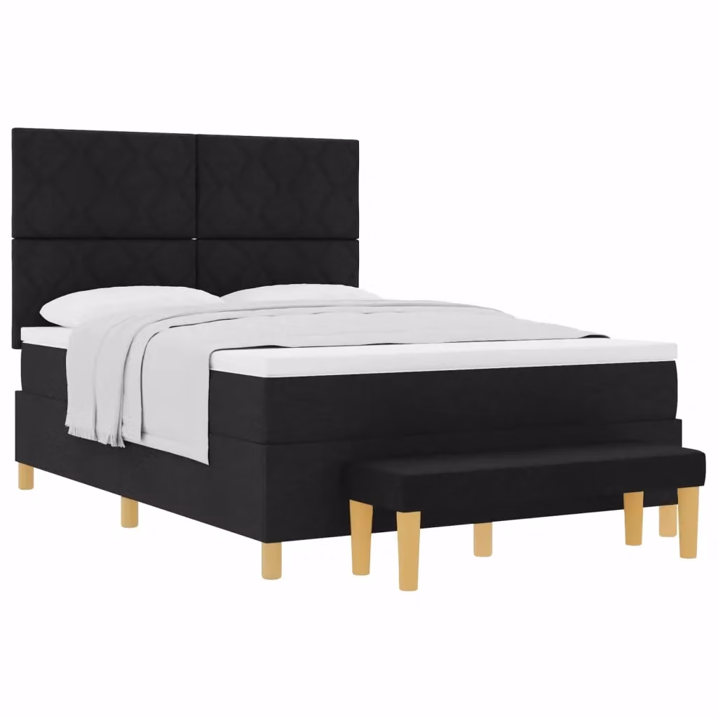 Letto a molle con cuscino vidaXL in tessuto nero L: 140 cm, P: 200 cm, H: 128 cm – 2