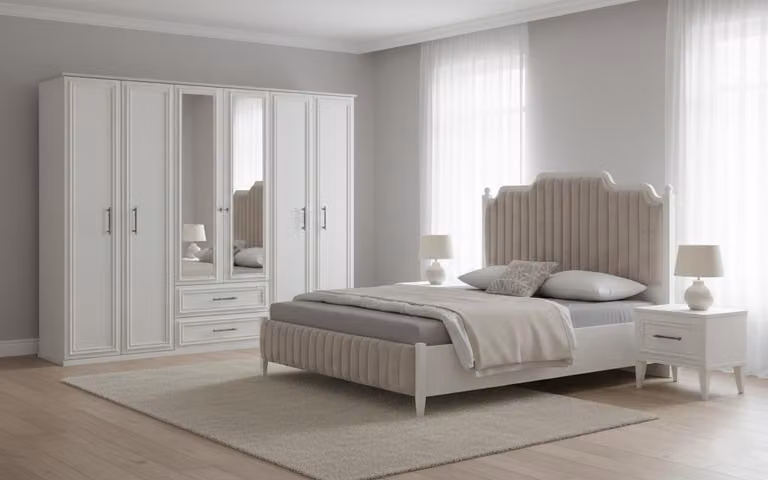 Elegante set da camera da letto composto da due elementi, ideale per un arredamento moderno