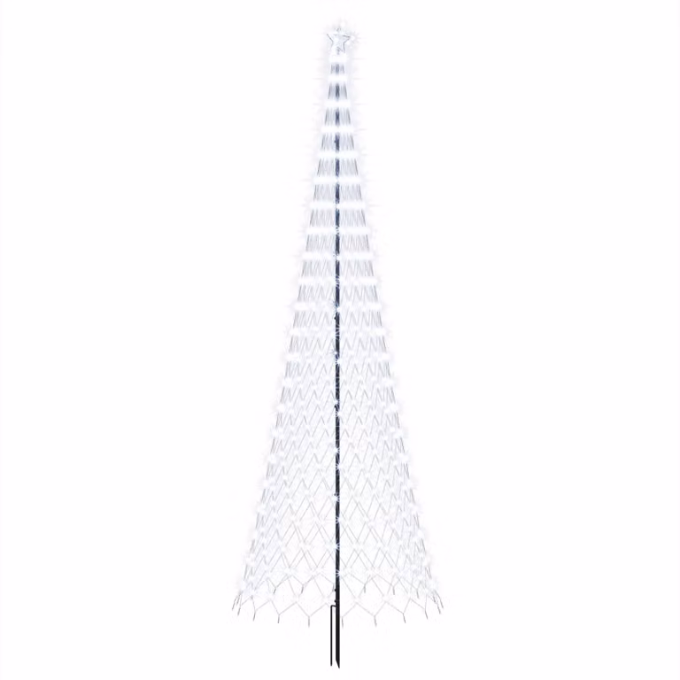 Albero di Natale a LED, 400 cm, 450 LED, luce bianca fredda, struttura in ferro, colore nero