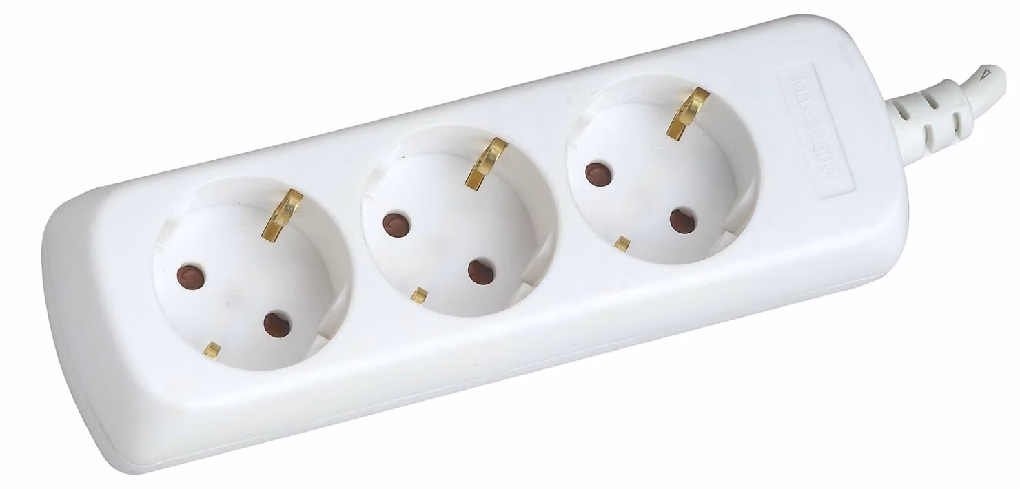 Presa multipla 3 prese Schuko Cavo 1,5 m BIANCO