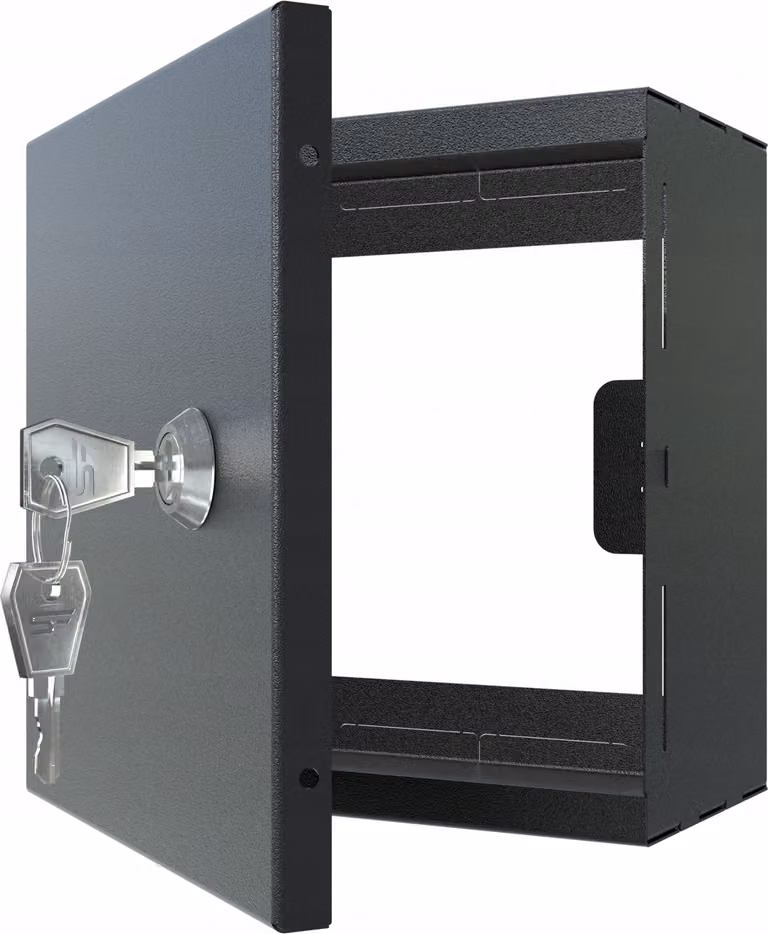 Armadietto elettrico in metallo 15x15x8 cm, nero, da incasso a muro, Stalflex