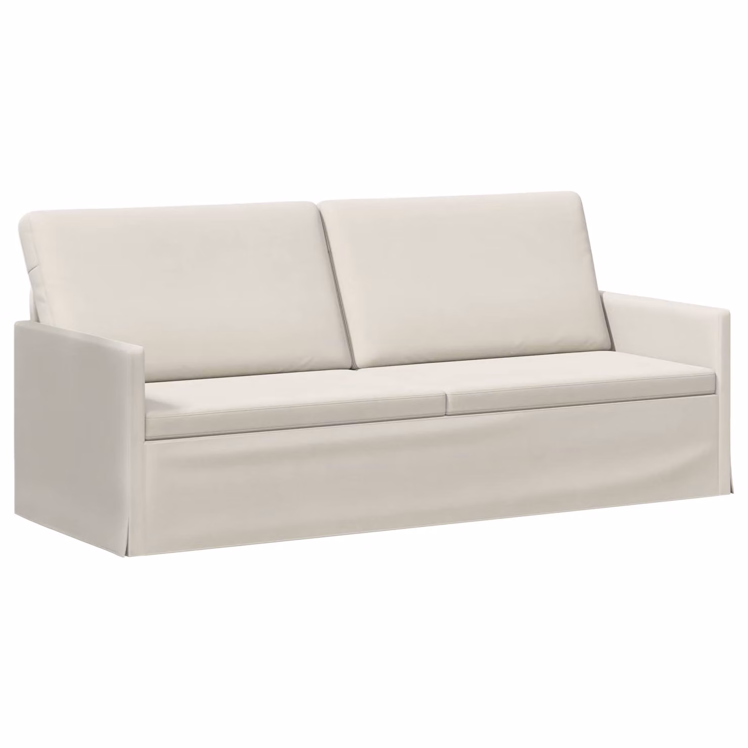 Divano a 3 posti vidaXL in velluto beige con struttura in metallo L: 190 cm, P: 81 cm, H: 82 cm