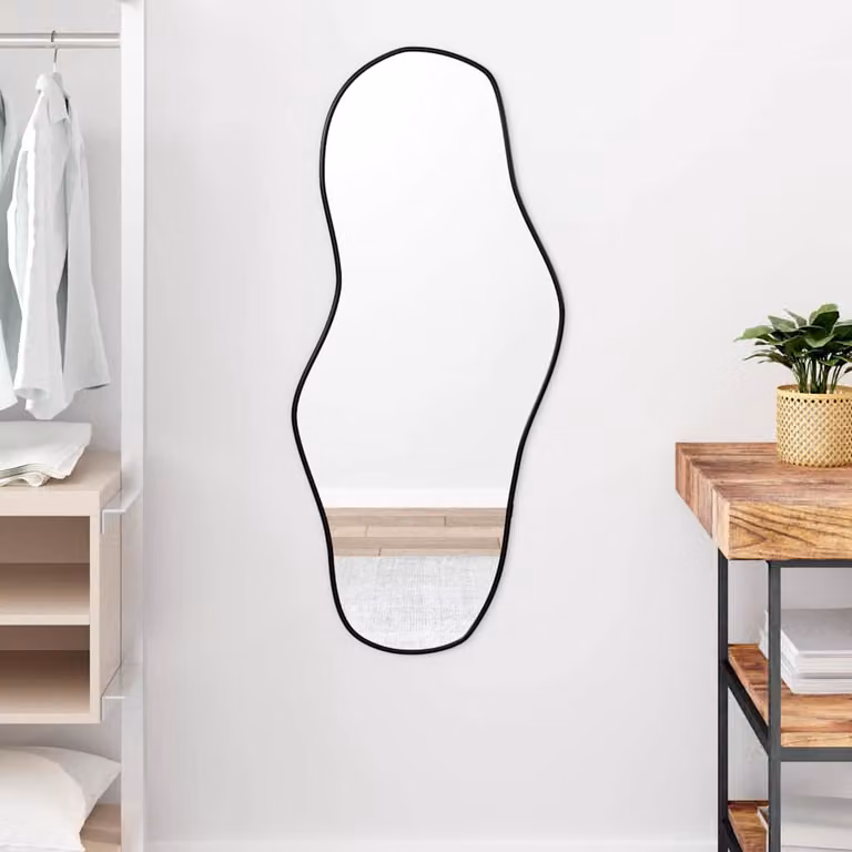 Specchio da parete rettangolare minimalista vidaXL nero L: 100 cm, H: 45 cm