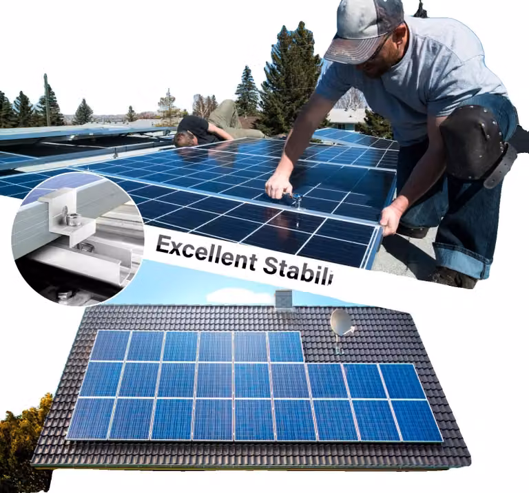 Set di montaggio per moduli solari, morsetto terminale regolabile, lega di alluminio resistente, argento