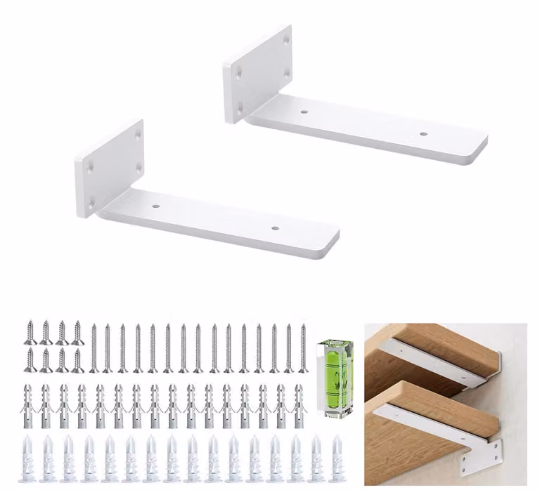 Set di 2 supporti a scomparsa da 15 cm per scaffali, in stile rustico