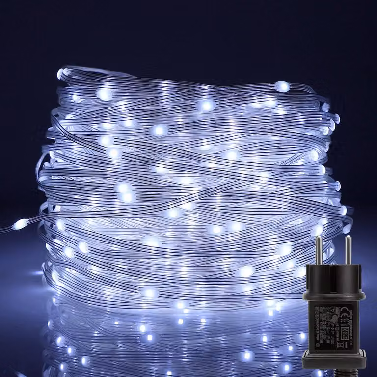 10m 100 LED luci fiabesche 8 modalità di luce impermeabile festa interna giardino decorazione luci di Natale, bianco