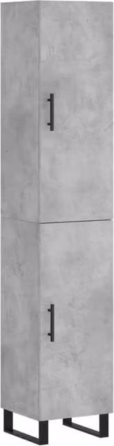 Mobile contenitore moderno grigio per cucina e soggiorno con ante e ripiani interni L: 34,5 cm, P: 34 cm, H: 180 cm