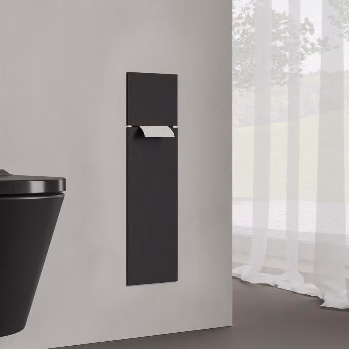 Modulo WC a incasso Kronenbach, design a cubo, 60 cm, con frontale in vetro, apertura a destra
