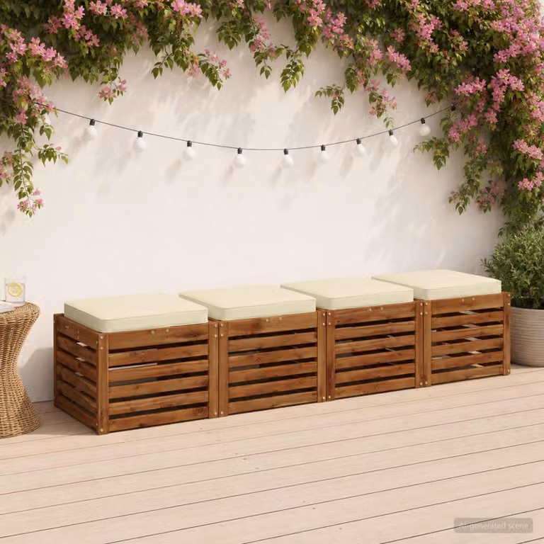 Set di 4 cuscini per sedia vidaXL VUGHT in poliestere, colore beige