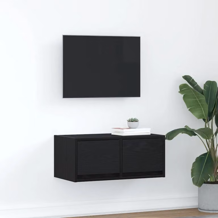 vidaXL Mobile Porta TV Moderno in Legno Nero L: 60 cm, P: 31 cm, H: 25,5 cm