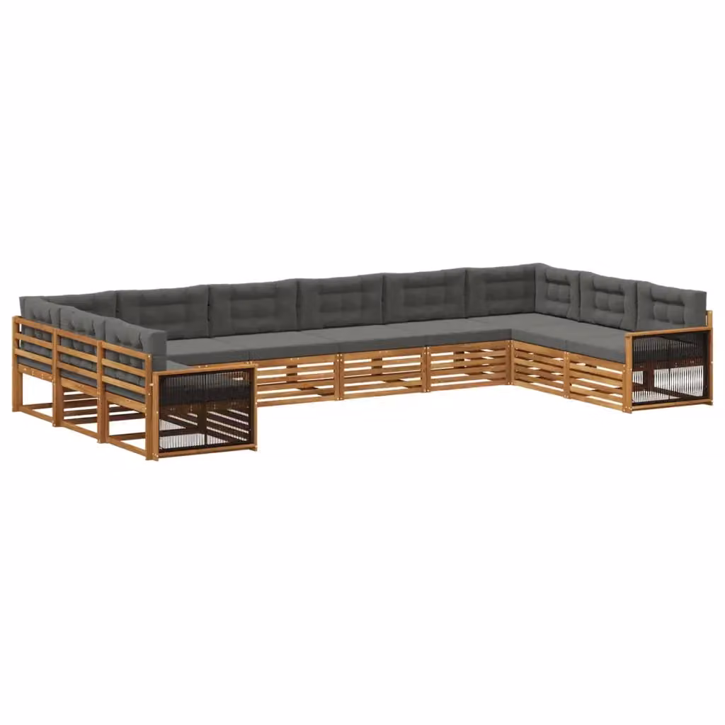 Set di 10 divani da giardino vidaXL in legno di acacia massello color grigio – 2