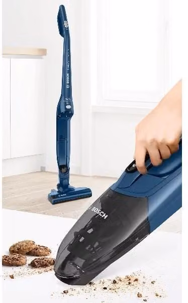 Scopri la scopa elettrica ricaricabile Bosch Serie 2 Readyy'y BBHF216W 16VMax blu, senza sacco con filtro lavabile
