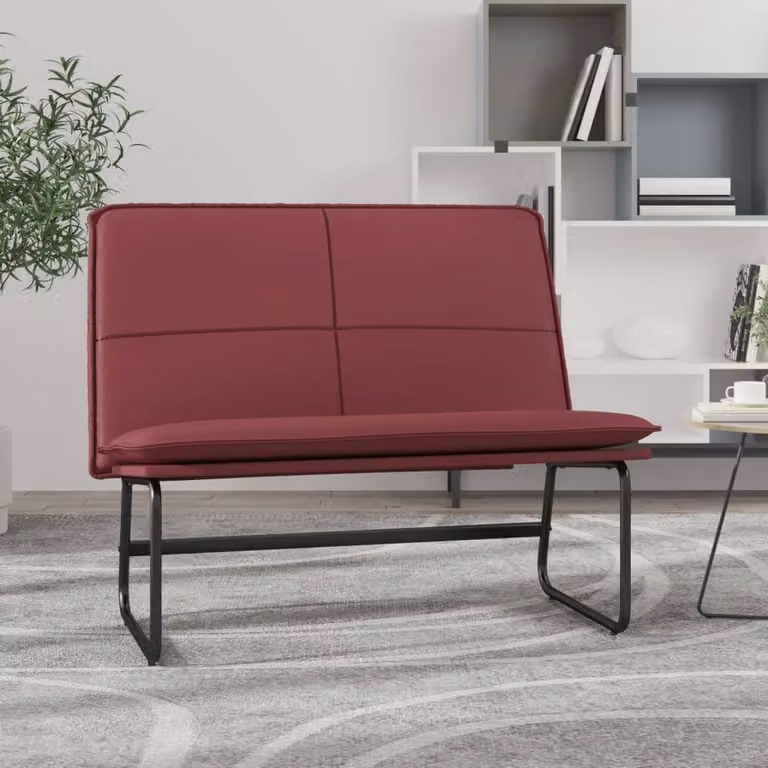 vidaXL Panca Rosso Vino 100x75x76 cm in Similpelle