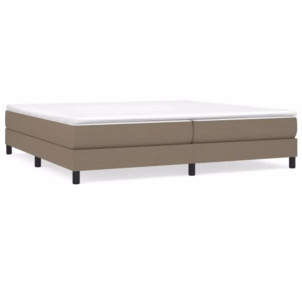 Letto Ibrido vidaXL con Giroletto a Molle e Materasso in Tessuto Beige e Bianco L/P: 200 x 200 cm, H: 25 cm – 2
