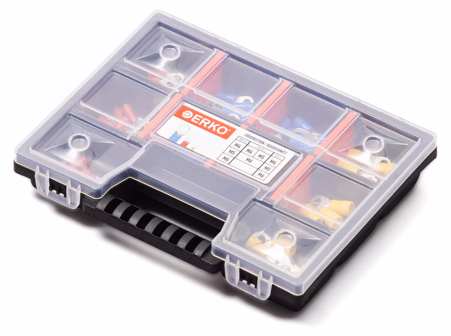 Connettori a crimpare, 72 pezzi, isolati, 9 dimensioni, da 0,5 a 6 mm², con terminali M4/M5/M6