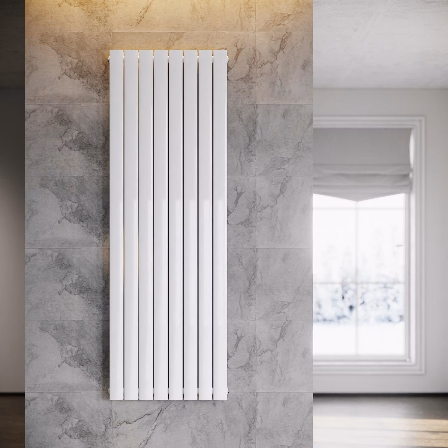 SONNI, radiatore a pannello verticale, a due strati, bianco, dimensioni 1800x619 mm, senza resistenza riscaldante