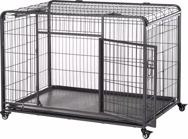 Gabbia per cani pieghevole GIORDANOSHOP in metallo grigio L: 125 cm, P: 76 cm, H: 81 cm – 1