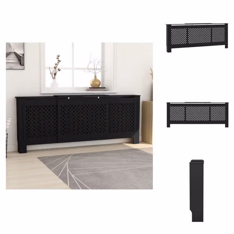 vidaXL Copriradiatore in MDF nero 205 cm - Accessori per radiatori