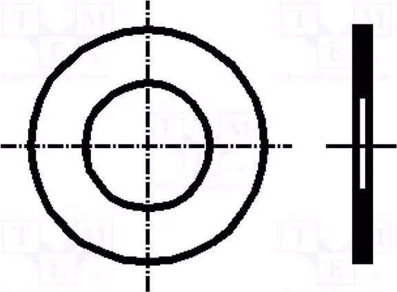 100 rondelle piatte M8, spessore 0,5 mm, conformi alla norma DIN 988, diametro esterno 14 mm, forma circolare, codice BN: 1976 1225626. Rondelle piatte