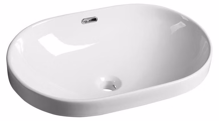 Sapho Lima - Lavabo 595x175x395 mm, con sfioratore, senza foro per rubinetto, bianco BH7022