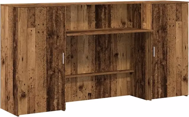 Banco Reception | Scrivania | Tavolo da Ufficio Legno Vecchio 200x50x103,5 cm Legno Multistrato