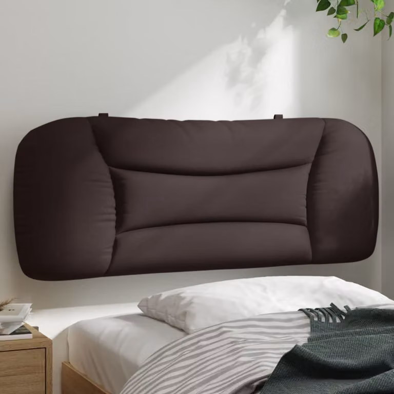 Cuscino Testiera vidaXL Hvar Marrone Scuro in Tessuto, Larghezza: 100 cm