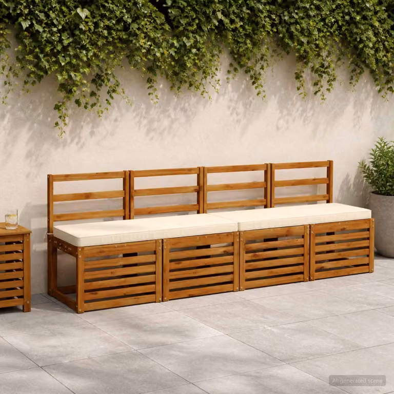 Cuscino per Panchina vidaXL VUGHT in Poliestere, Colore Beige, Forma Rettangolare con Rivestimento Lavabile e Resistente ai Raggi UV