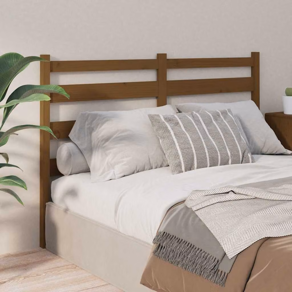 Testiera per letto vidaXL in legno massello di pino, colore marrone, L: 186 cm, P: 4 cm, H: 100 cm