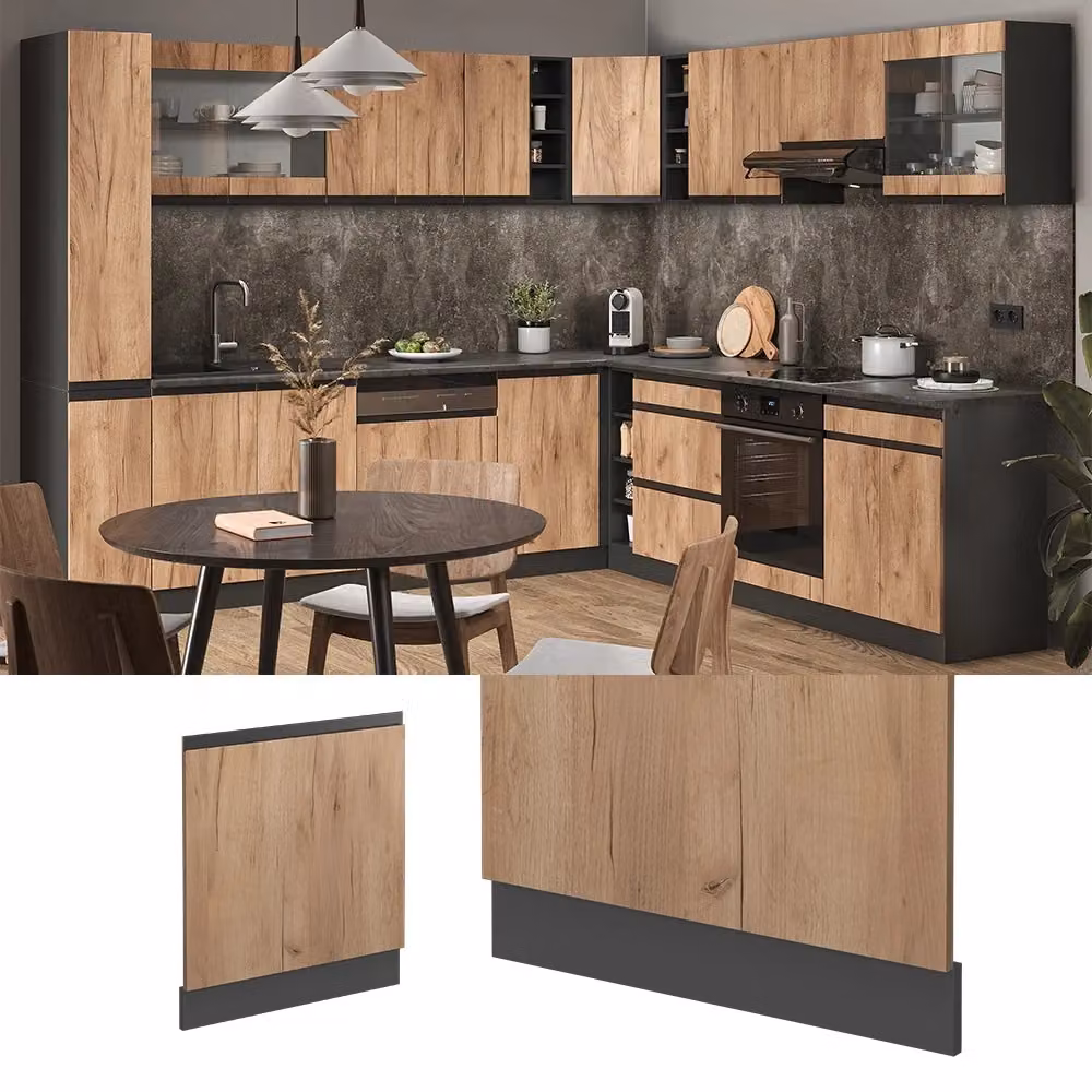 Pannello frontale R-Line J-Shape Vicco in Rovere dorato e Antracite, Larghezza: 60 cm – 2