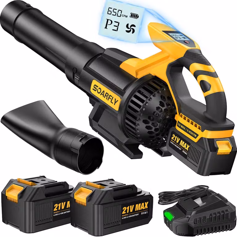 Bladblazer Accu - 21 V, con batteria da 2 x 4,0 Ah e display LCD