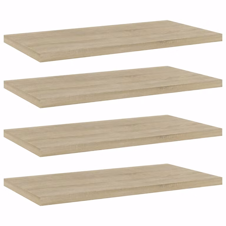 Set di 4 ripiani per libreria da parete vidaXL in legno Rovere Sonoma, L 40 cm x P 20 cm x H 1,5 cm