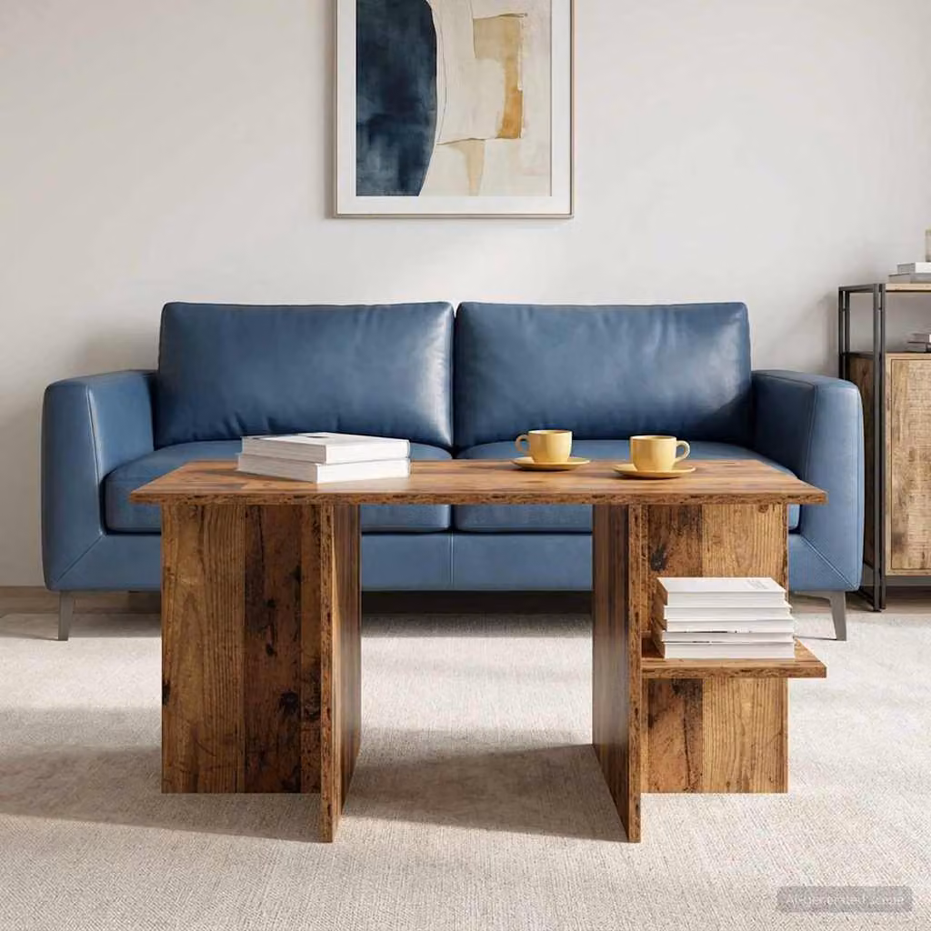 vidaXL Tavolino da salotto moderno in legno marrone L: 87 cm, P: 50 cm, H: 45 cm