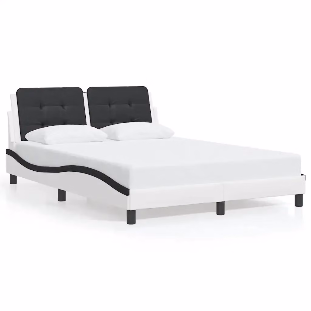 Giroletto Zadar vidaXL senza materasso in similpelle bianco e nero L/P/H: 190 x 140 x 32 cm – 2