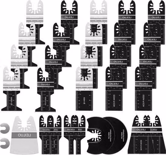 Lame oscillanti in set da 31 pezzi per legno, metallo e plastica, colore nero