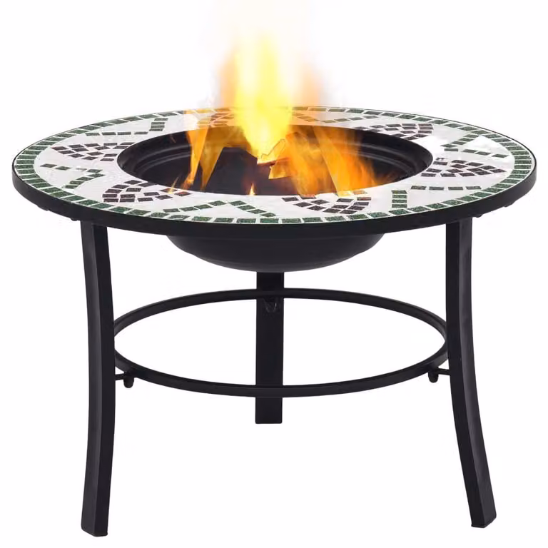 vidaXL Camino a mosaico in Vetroceramica verde 68 cm