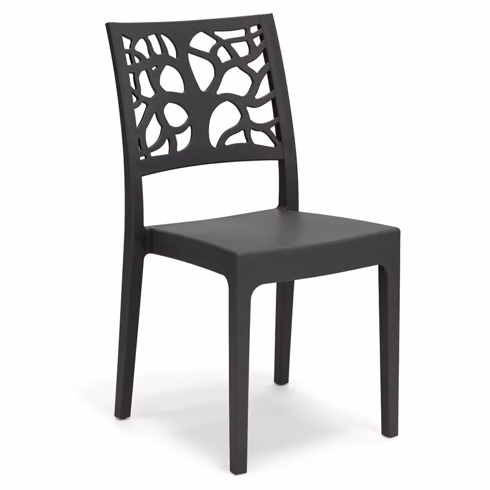 Set di 2 sedie impilabili TETI Redokasa in polipropilene resistente ai raggi UV, design moderno per cucina, giardino o sala da pranzo, colore Antracite – 2