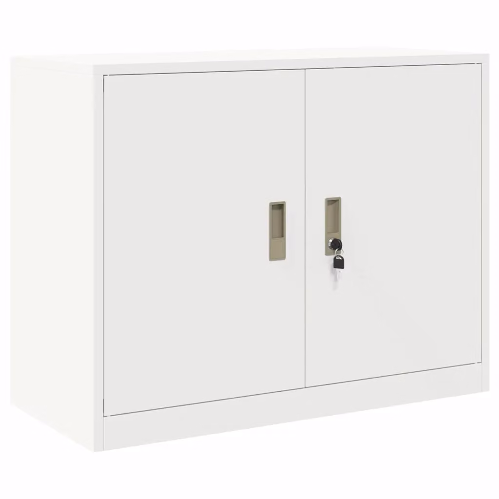 Armadio bianco vidaXL in metallo con ante a battente e serratura L 90 x P 40 x H 70 cm – 2