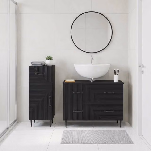 Set di Armadi da Bagno da 2 Pezzi HAARLEM Nero 3417694
