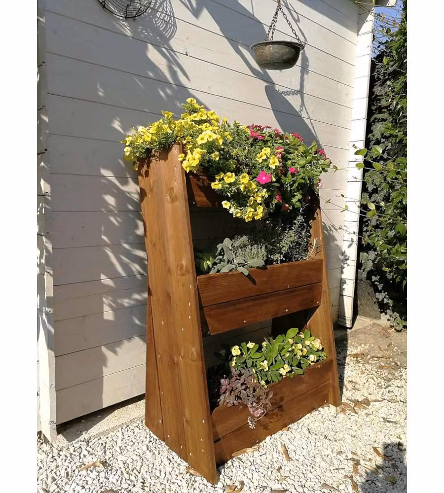 Alce Ortofiore Inclinato in Legno Marrone con Vaschette L: 67 cm, P: 45 cm, H: 110 cm – 1