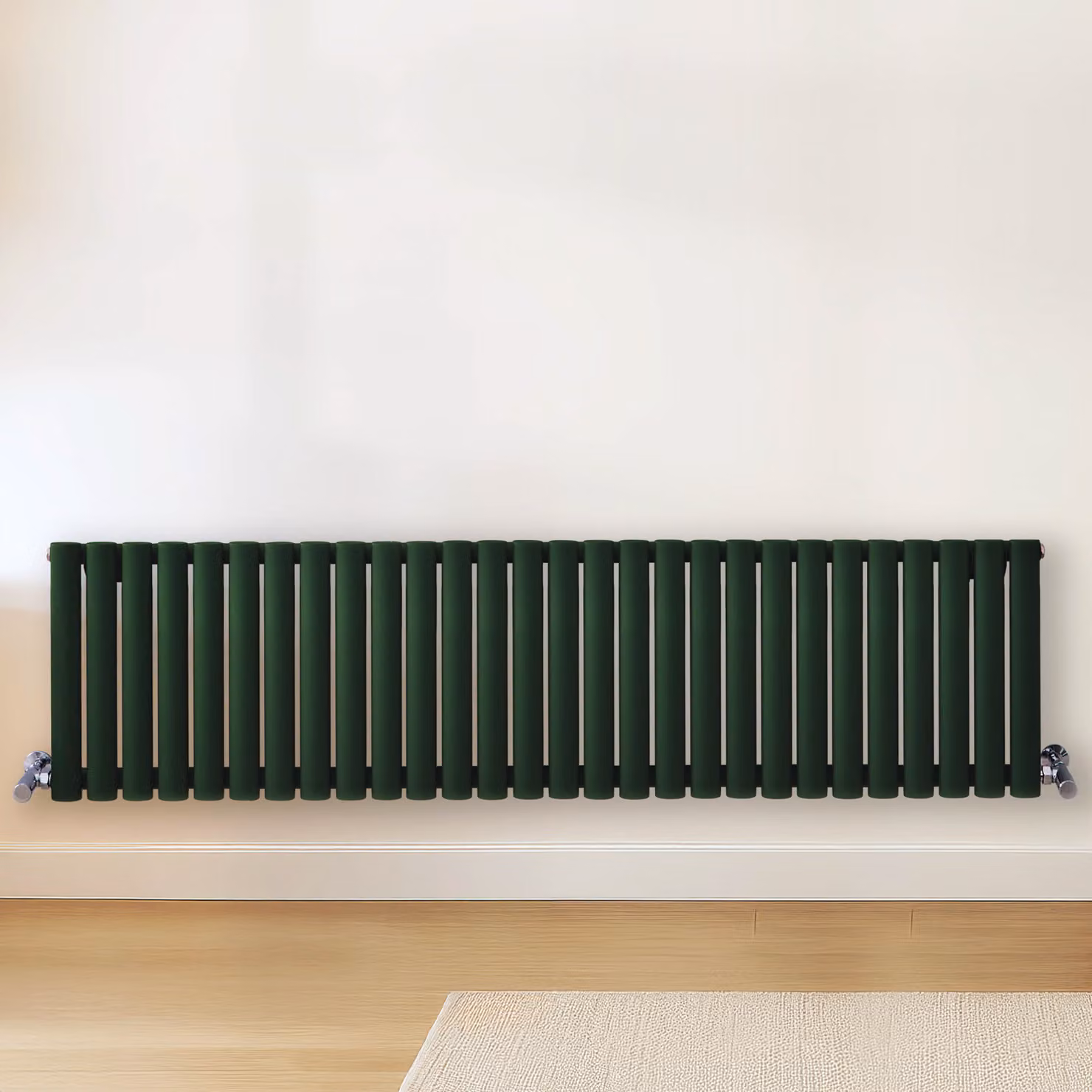 Radiatore di Design Orizzontale Verde (Evergreen) - 400mm x 1647mm - Pannello Doppio  - Revive