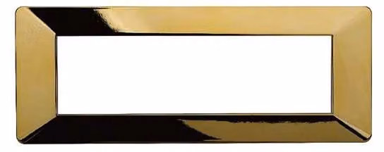 Placca compatibile Vimar Plana 7 moduli plastica colore oro lucido Ettroit EV83712