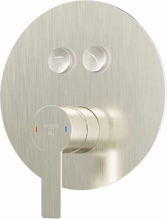 Steinberg Série 390 Set de finition, pour mitigeur bain/douche, pushtronic, pour 2 consommateurs, rond, 39023223BN, 39023223BN
