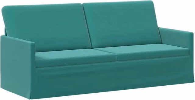 Divano a 3 posti moderno vidaXL in velluto turchese con struttura in metallo L: 190 cm, P: 81 cm, H: 82 cm