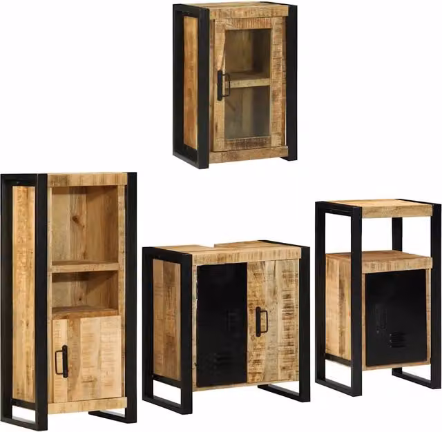Set di mobili per il bagno 4 pz Marrone 55 x 35 x 60 cm 3305682