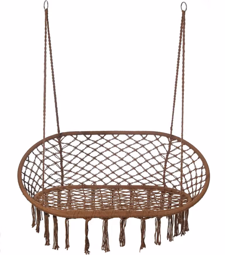 Sedia pensile Rebecca Mobili Hesperis 150x130x70 Polycotton Steel Brown Boho