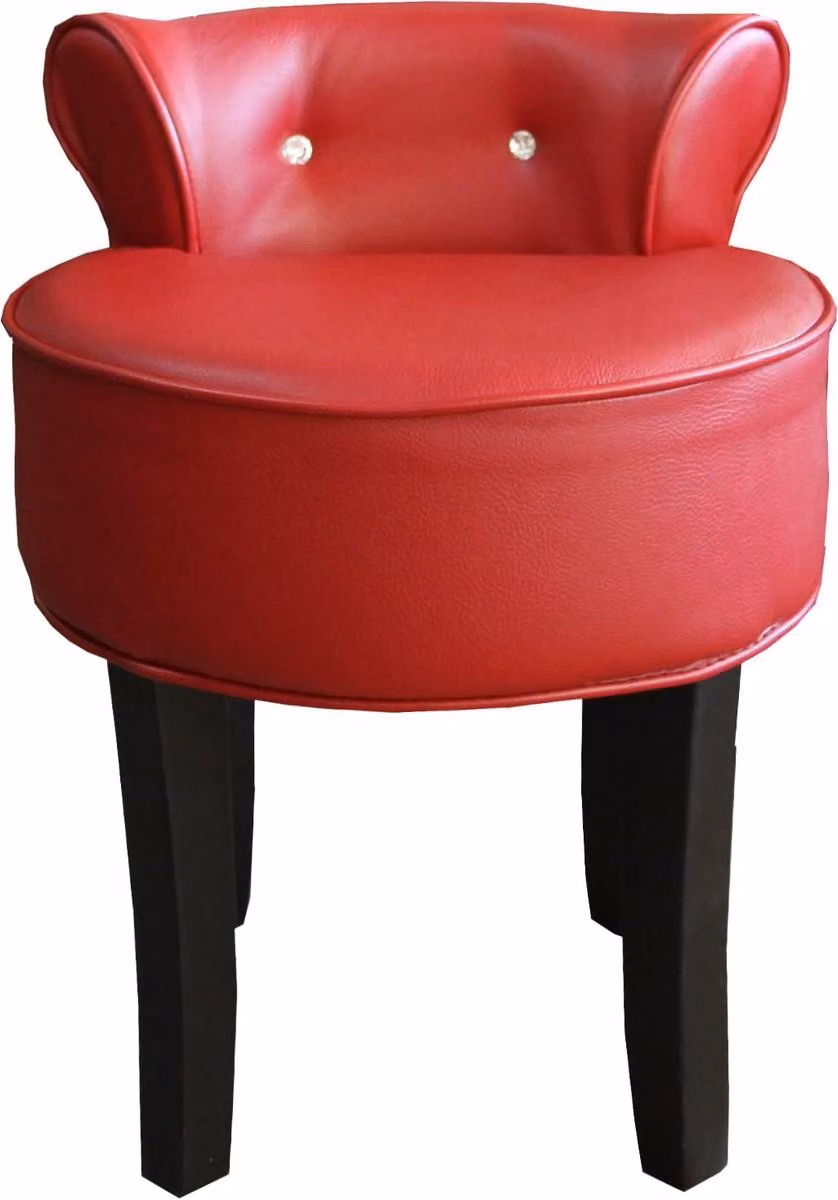 Pouf da design Casa Padrino, modello Boston, nero/nero, con applicazioni scintillanti – Sgabello da toeletta in stile barocco, dimensioni 45 x 45 x 56 cm
