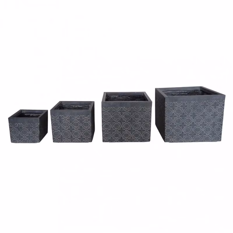 Set di vasi Gardenia Cosma in plastica, colore antracite e grigio – 2