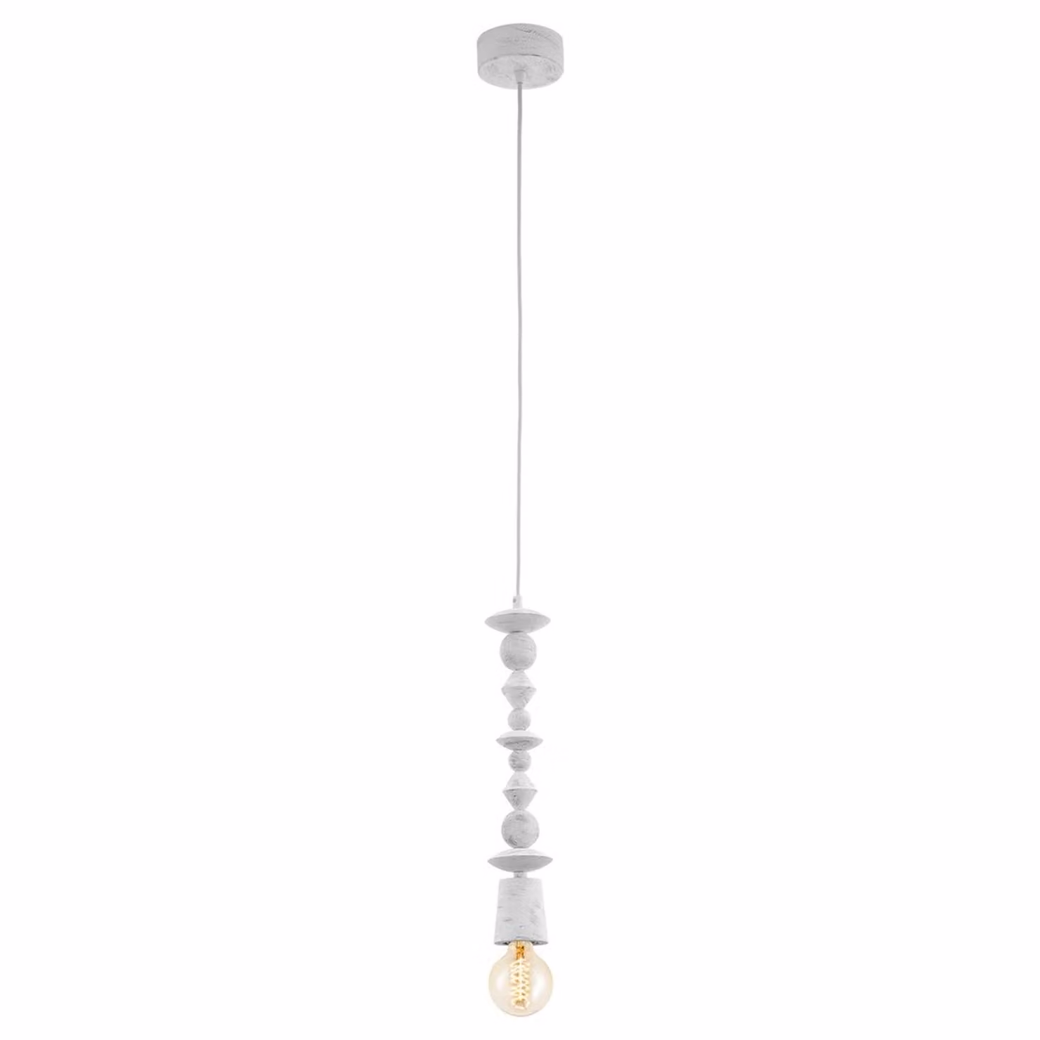 Lampada a sospensione a 1 luce E27 BIANCO-PATINA AVOLTRI